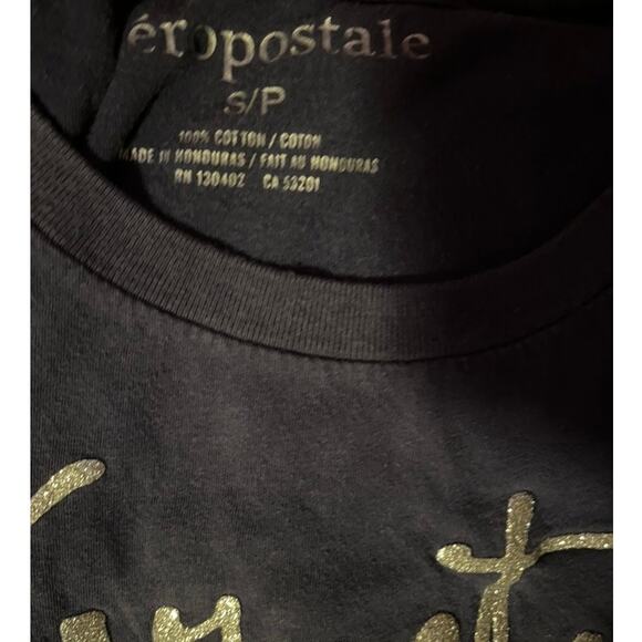 Aeropostale 87 Y2K Bling Navy Blue Tee \ - Picture 4 of 5